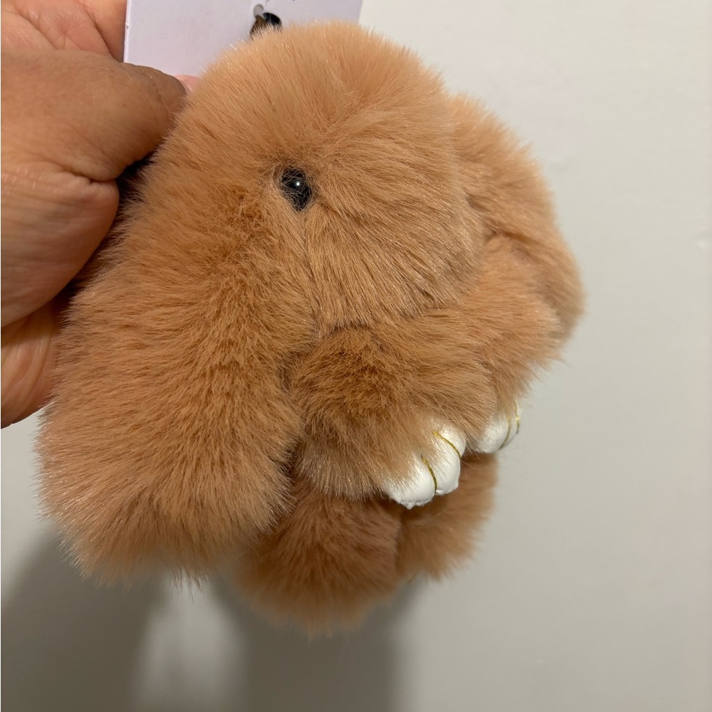 Piper K Plush Tan Bunny Bag Charm and Keychain